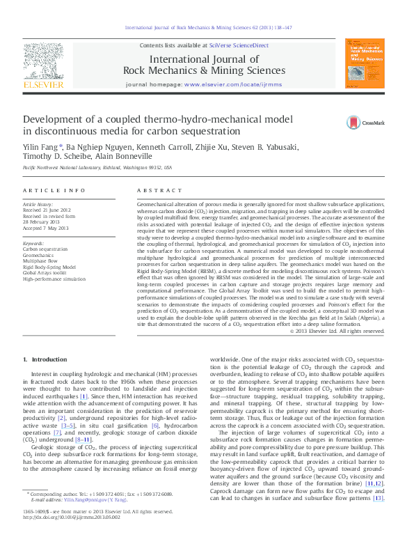 (PDF) Development of a coupled thermo-hydro-mechanical model in ...