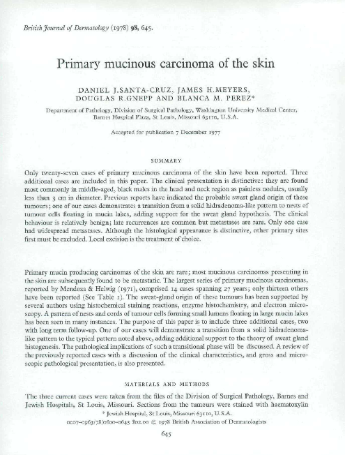 (PDF) Primary mucinous carcinoma of the skin