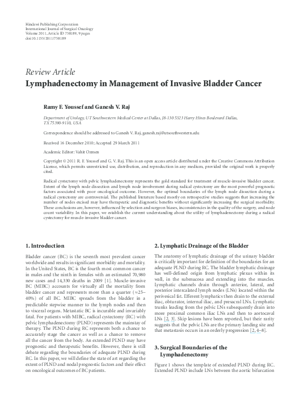 (PDF) Management of Bladder Cancer Patients with Clinical Evidence of ...