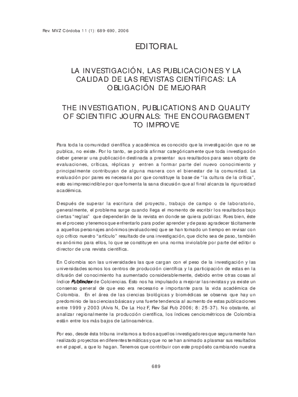 (PDF) The Investigation, Publications and Quality of Scientific ...