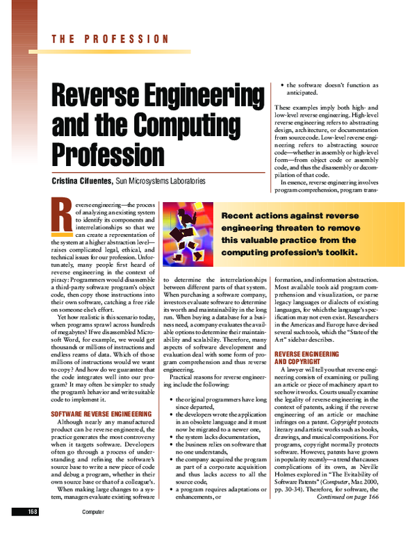 (PDF) Reverse engineering and the computing profession
