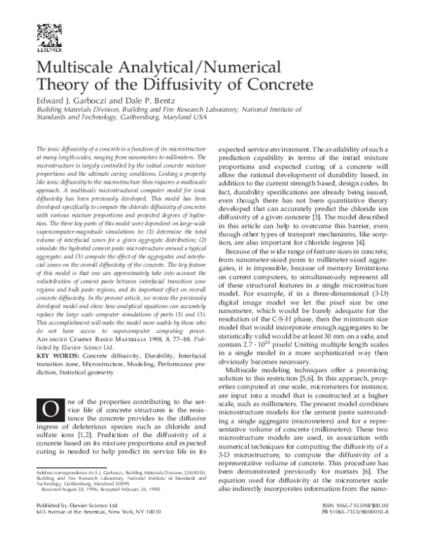 (PDF) Multiscale Analytical/Numerical Theory of the Diffusivity of