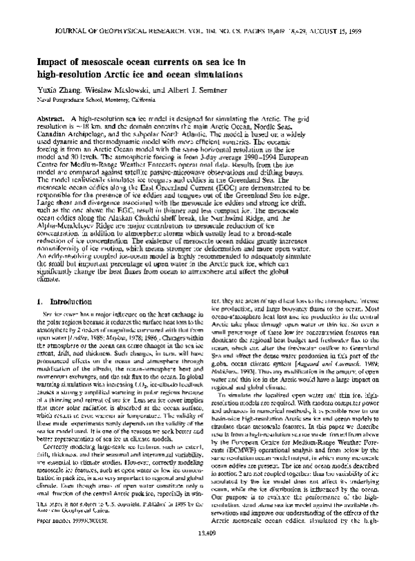 (PDF) Impact of mesoscale ocean currents on sea ice in high-resolution ...