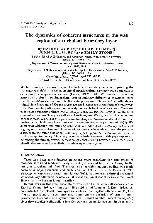 (PDF) The dynamics of coherent structures in the wall region of a ...