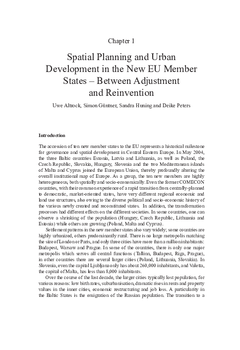 (PDF) Spatial Planning and Urban Development in the New EU Member ...