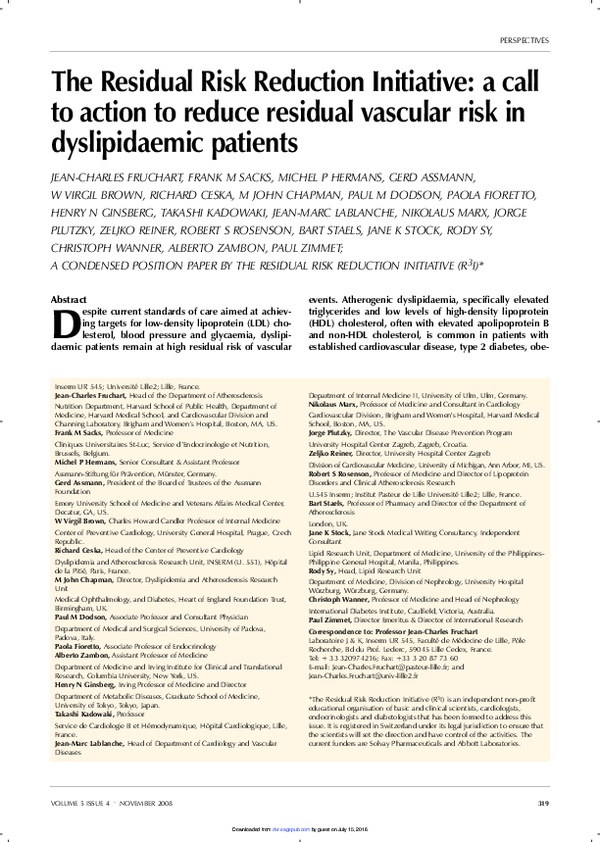 (PDF) patients The Residual Risk Reduction Initiative: a call to action ...