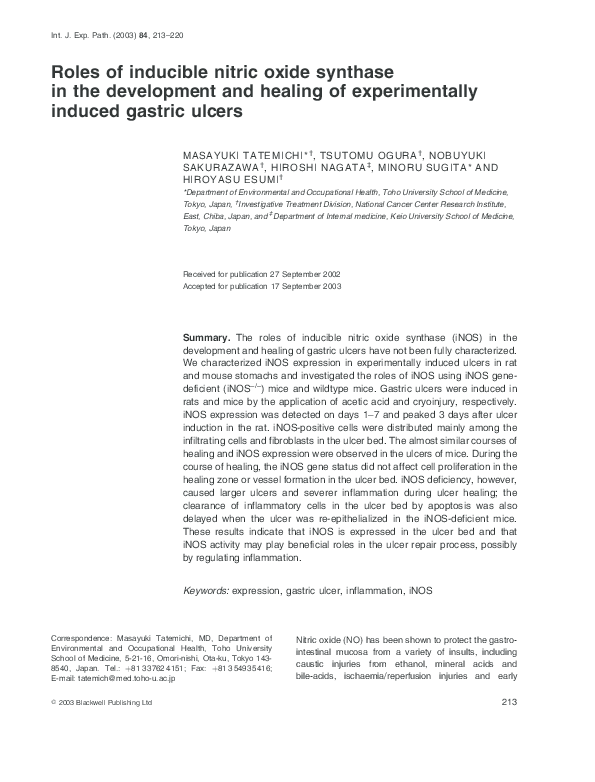 (PDF) Roles of inducible nitric oxide synthase in the development and ...