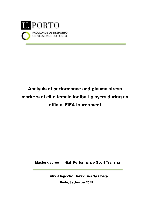 (PDF) Analysis of performance and plasma stress markers of elite female ...