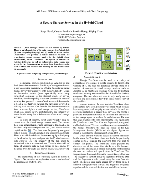 (PDF) A Secure Storage Service in the Hybrid Cloud