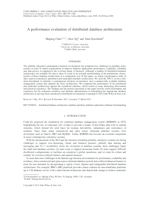 (PDF) 2013-J-CPX-A performance evaluation of distributed database ...