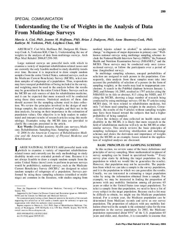 (PDF) Understanding the Use of Weights in the Analysis of Data From ...