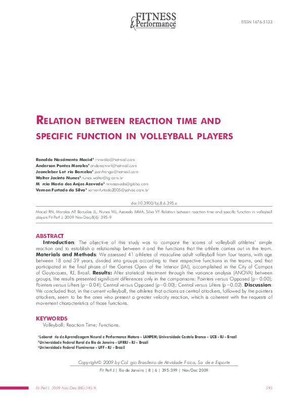 (PDF) Relation between reaction time and specific function in ...