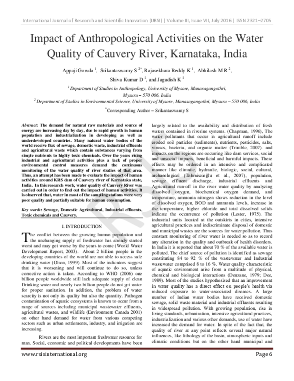 (PDF) Impact of Anthropological Activities on the Water Quality of ...
