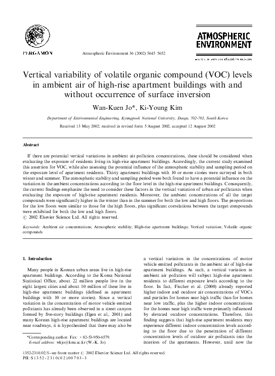(PDF) Vertical variability of volatile organic compound (VOC) levels in ...