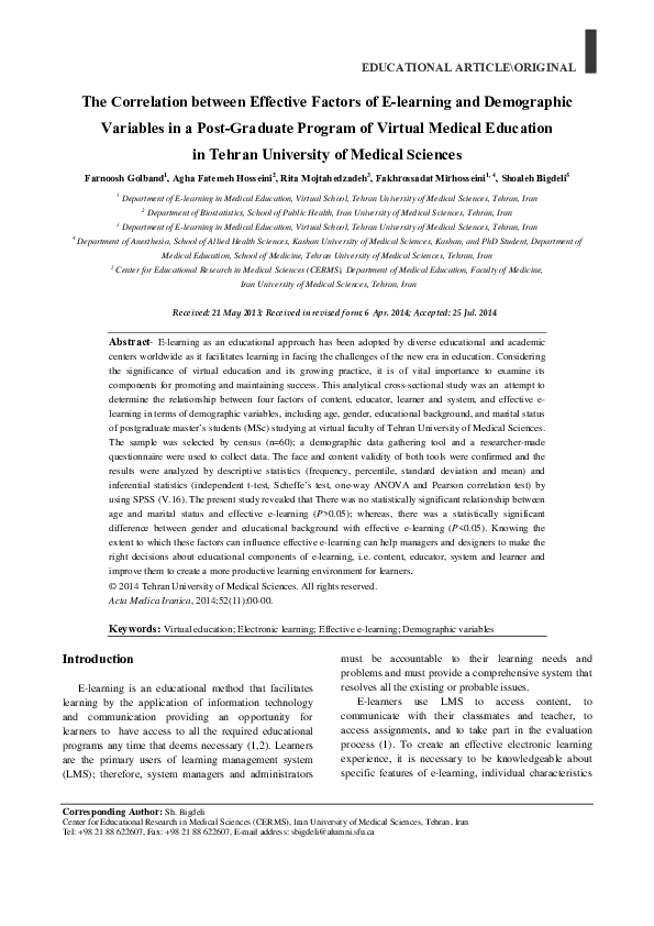 (PDF) The evaluation of a virtual education system based on the DeLone