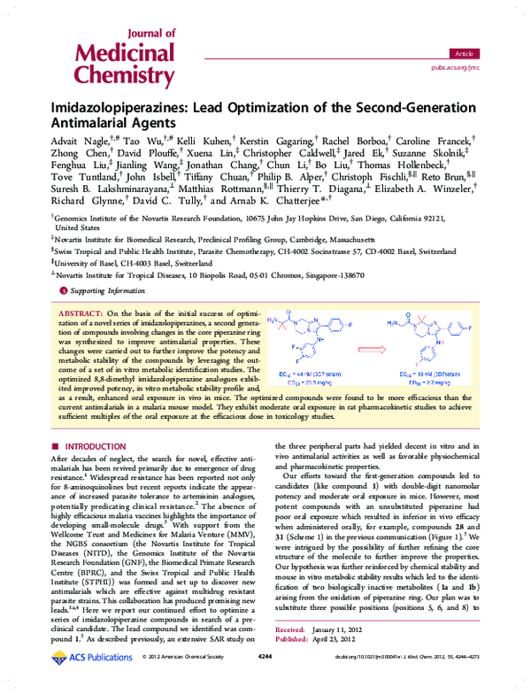(PDF) Imidazolopiperazines: Lead Optimization of the Second-Generation ...