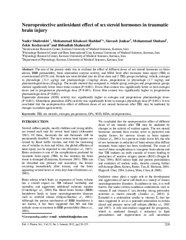 (PDF) Neuroprotective antioxidant effect of sex steroid hormones in ...
