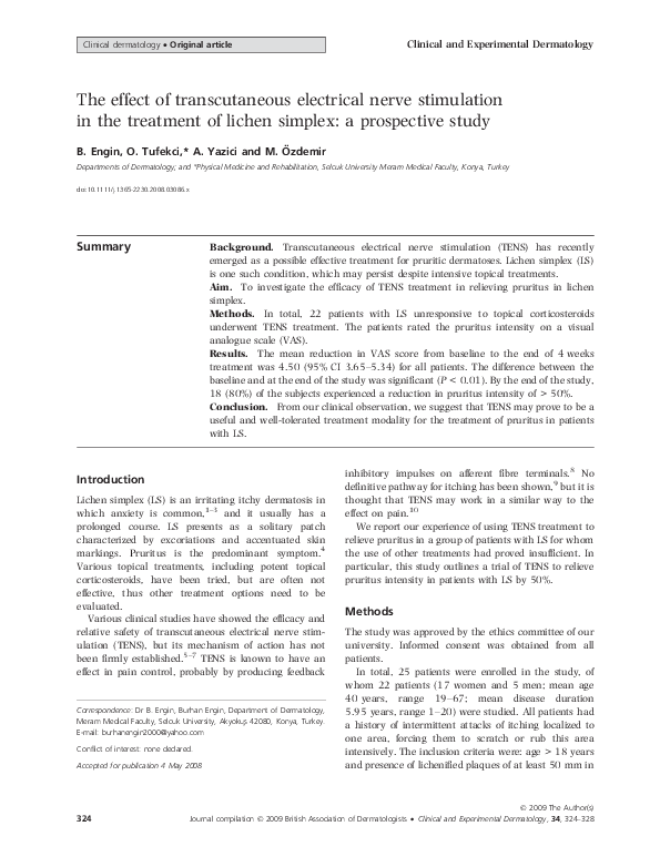 (PDF) The effect of transcutaneous electrical nerve stimulation in the ...