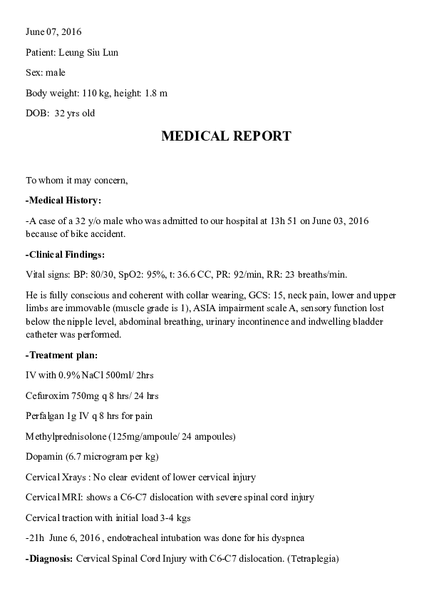(DOC) Medical report