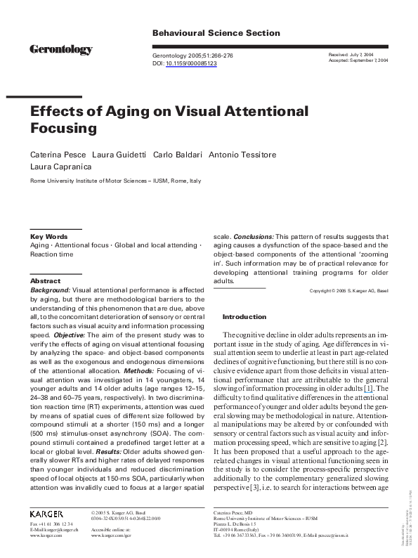 (PDF) Effects of Aging on Visual Attentional Focusing