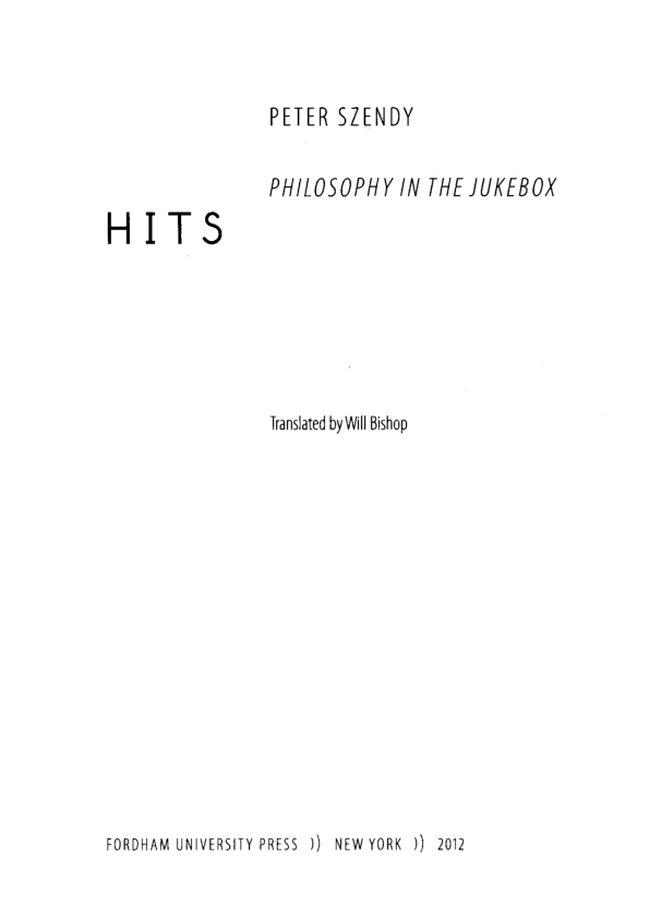 Hits: Philosophy in the Jukebox