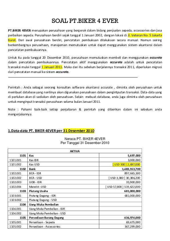 Soal Akuntansi Accurate Guru Paud