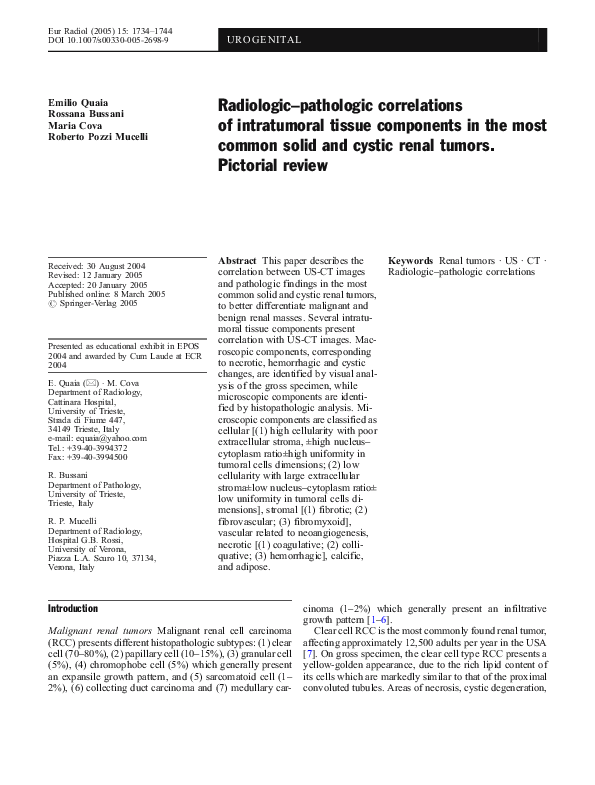 (PDF) Radiologic–pathologic correlations of intratumoral tissue ...