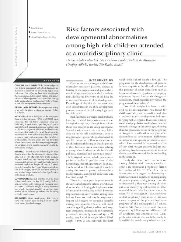 (PDF) Risk factors associated with developmental abnormalities among ...