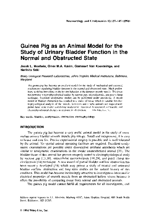 (PDF) Guinea pig as an animal model for the study of urinary bladder ...