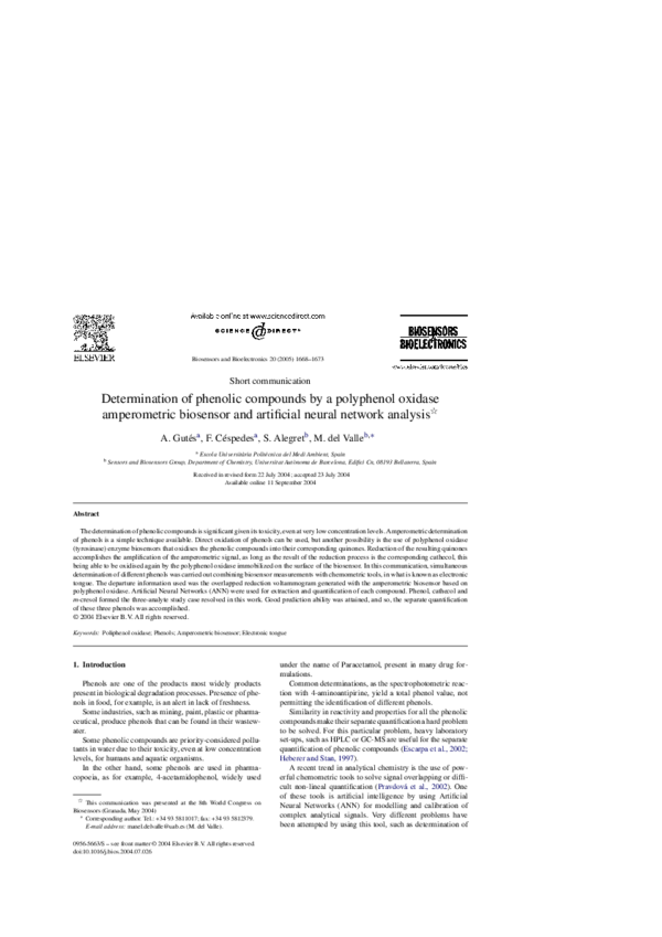 (PDF) Determination of phenolic compounds by a polyphenol oxidase ...