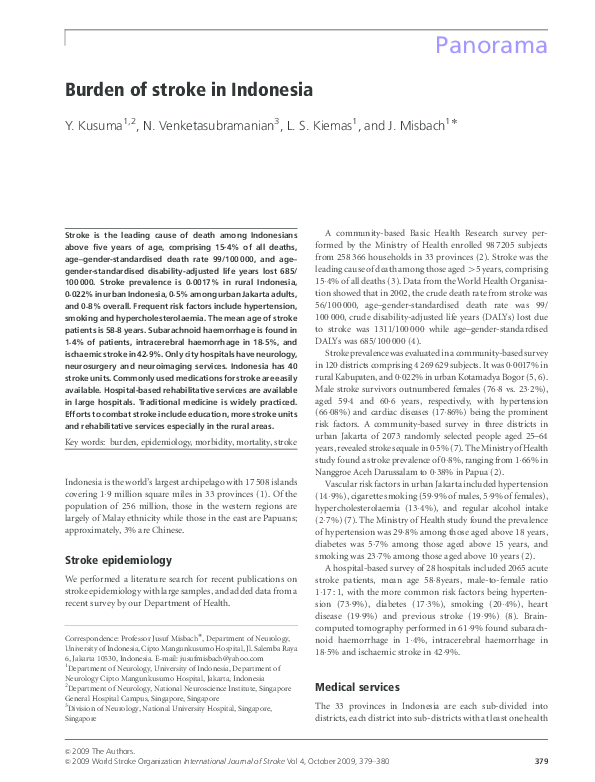 (PDF) Burden of stroke in Indonesia
