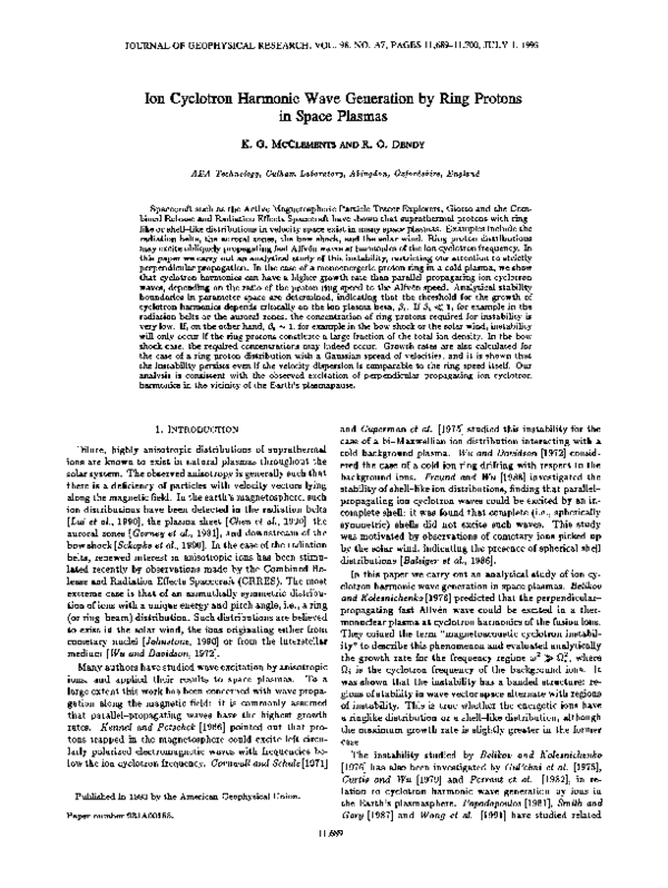 (PDF) Ion cyclotron harmonic wave generation by ring protons in space ...