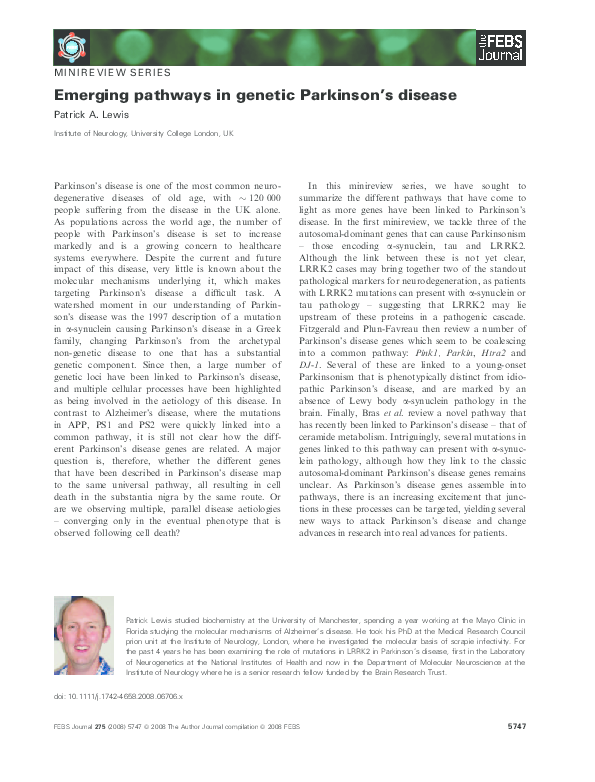 (PDF) Emerging pathways in genetic Parkinson's disease: Potential role ...