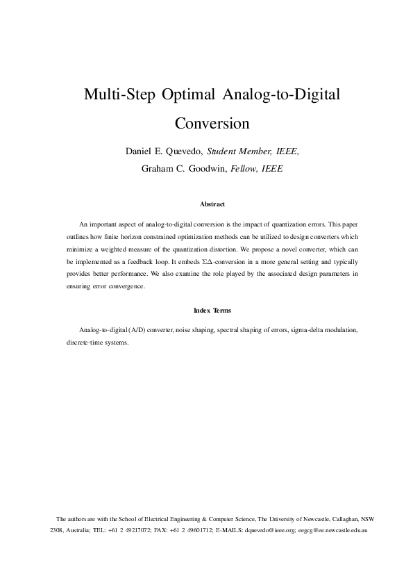(PDF) Multistep optimal analogtodigital conversion Daniel E