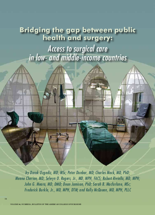 (PDF) Bridging the gap between public health and surgery: access to ...