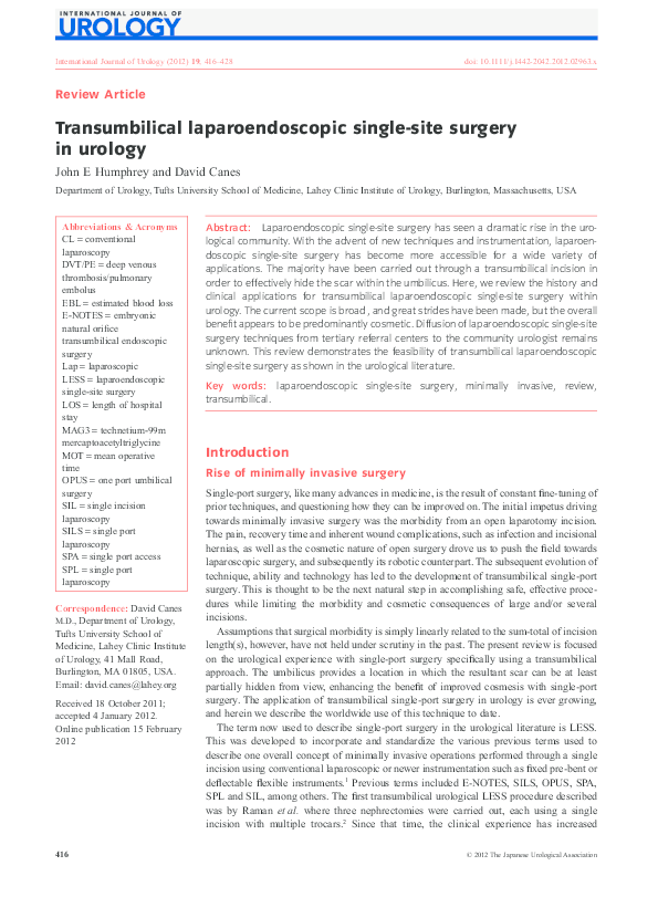 (PDF) Transumbilical laparoendoscopic single-site donor nephrectomy ...