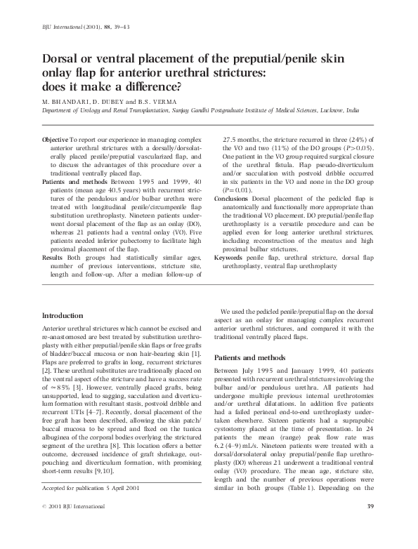 (PDF) Dorsal or ventral placement of the preputial/penile skin onlay ...