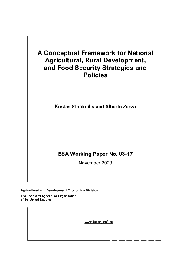 (PDF) A Conceptual Framework for National Agricultural, Rural ...