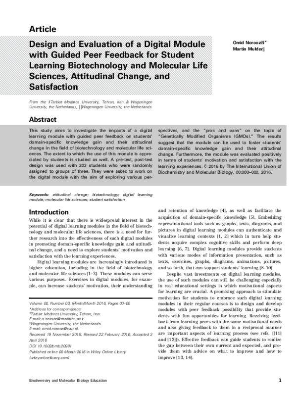 (PDF) Design and Evaluation of a Digital Module with Guided Peer ...