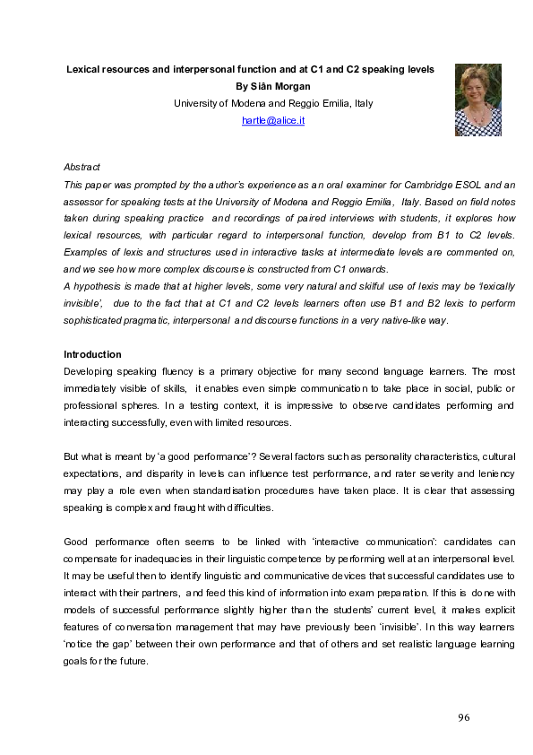 (PDF) Lexical resources and interpersonal function and at C1 and C2 ...