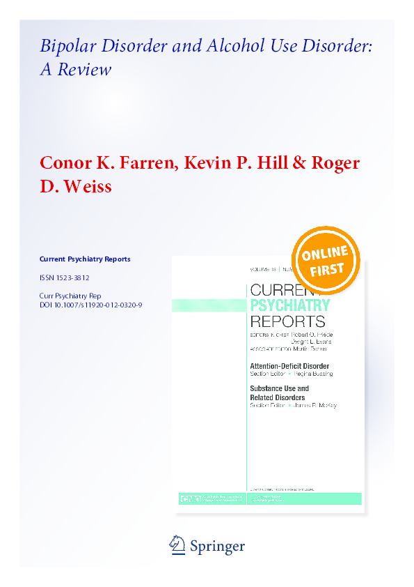 (PDF) Bipolar disorder and alcohol use disorder: a review