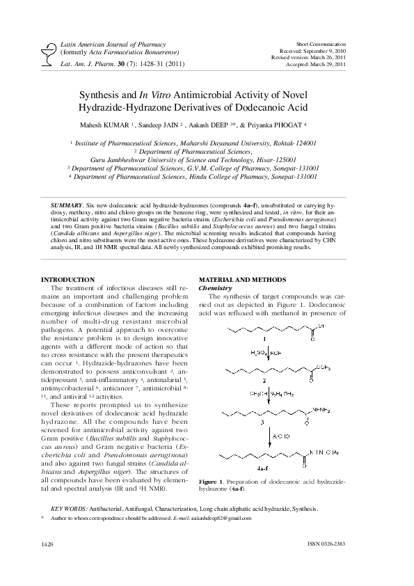 (PDF) Synthesis and in vitro antimicrobial activity of some newer ...