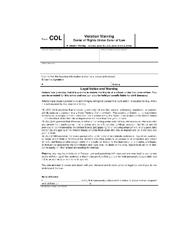 (DOC) color of law violations.docx Michael Brown Academia.edu