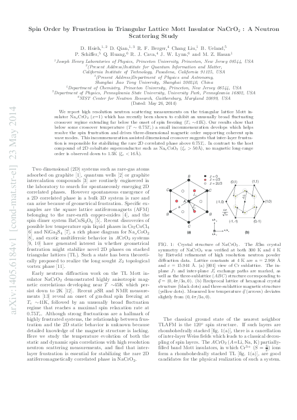 (PDF) Spin Order by Quantum Frustration in Triangular Lattice Mott ...