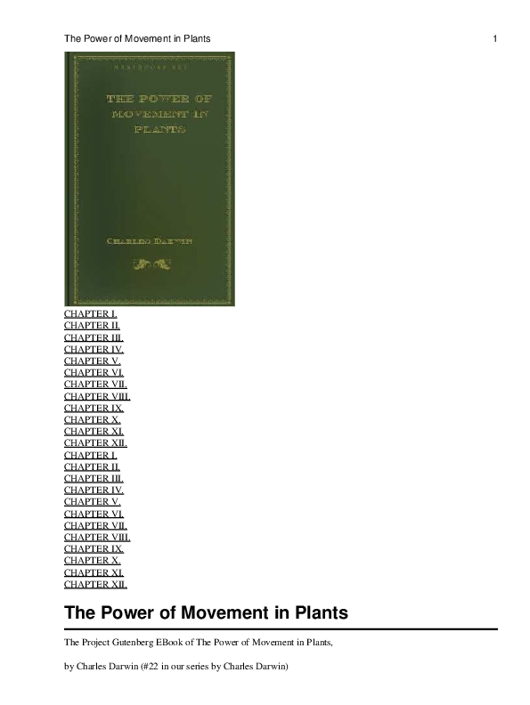 (PDF) The Power of Movement in Plants Charles Darwin Academia.edu