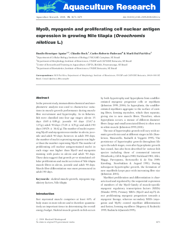 (PDF) MyoD, myogenin and proliferating cell nuclear antigen expression ...