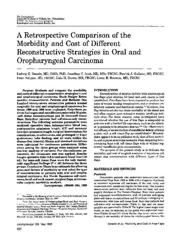 (PDF) A retrospective comparison of the morbidity and cost of different ...