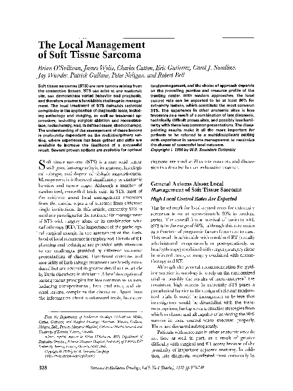 (PDF) The local management of soft tissue sarcoma