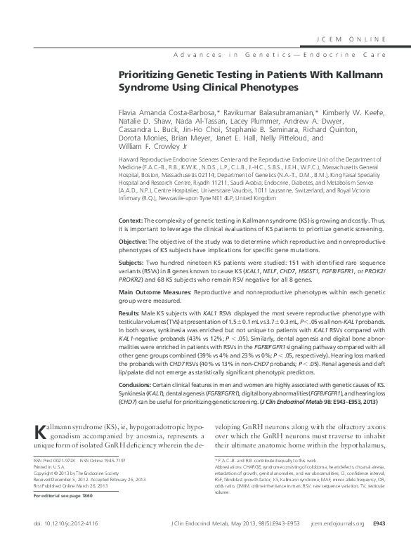 Kallmann syndrome symptoms picture