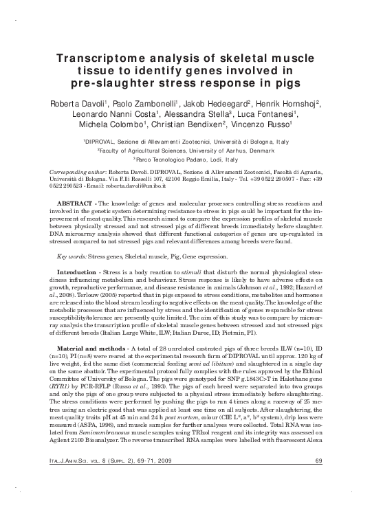 (PDF) Transcriptome analysis of skeletal muscle tissue to identify ...